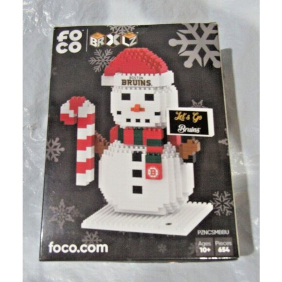 NHL Boston Bruins BRXLZ Snowman 3-D Puzzle 654 Pieces FOCO - Picture 1 of 1